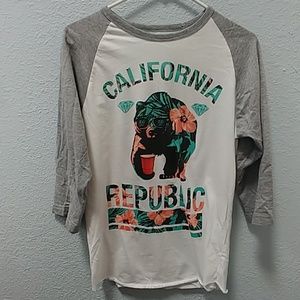 Mens 3/4 sleeve baseball style tee